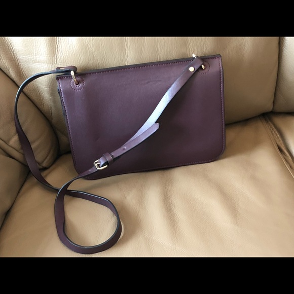 Zara, Deep Grape Crossbody Bag With Gold Accents, EUC - Picture 13 of 16